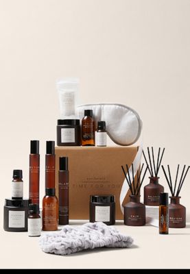 Apothecary Time for You gift set including candles, diffusers, sprays, bottles, eye mask and headband