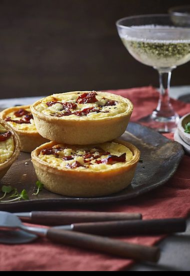 Truffled cheddar and sundried tomato quiches. See the recipe