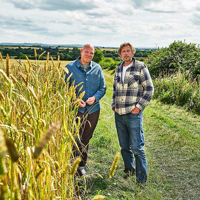 Chef Tom Kerridge with Andy Cato, founder of Wildfarmed. Find your nearest M&S store