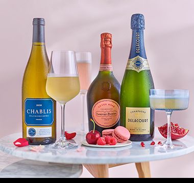 A selection of wine and fizz. Shop drinks