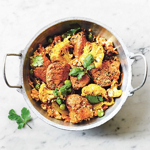 Balanced for you spiced cauliflower rice and chargrilled tikka chicken