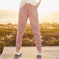 Woman in pink trousers