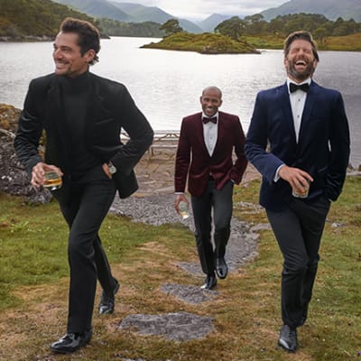 Men wearing velvet blazers