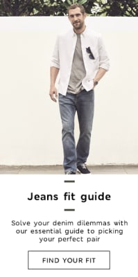 Man wearing jeans and shirt