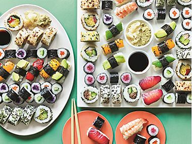 Mixed sushi platters