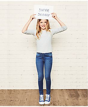 Girl wearing super skinny jeans