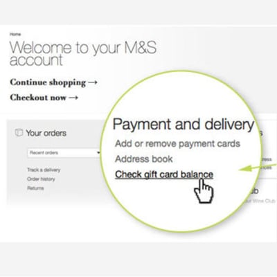Gift Card Balance Static content M&S