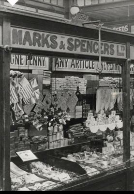 Marks & Spencer’s Cardiff store selling food items, pre-1901