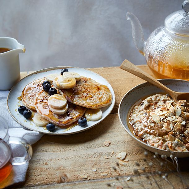 Banana pancakes and pumpkin-spiced porridge
