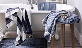 Black, white and grey towels