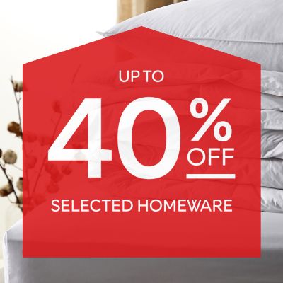 Shop up to 40% off on selected homeware. Online only