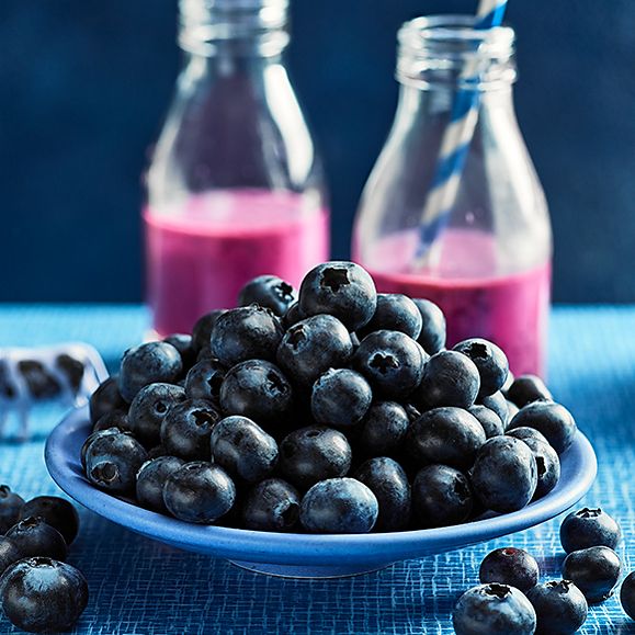 British blueberries and homemade blueberry smoothie