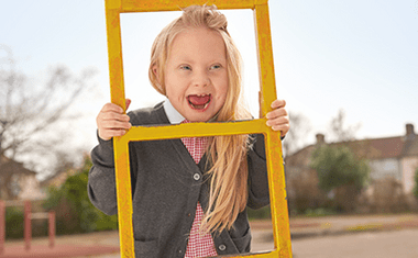 Girls wearing M&S school uniform