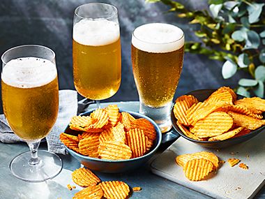Beer and crisps