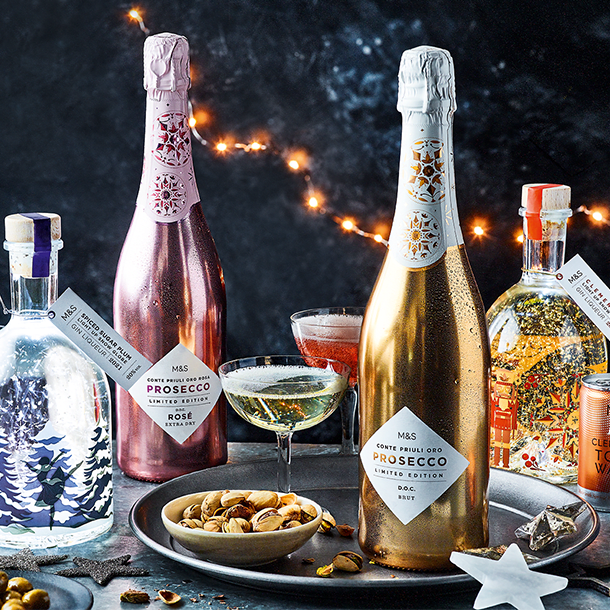 M&S Snow Globe Gin﻿ Lights Up & Plays Music