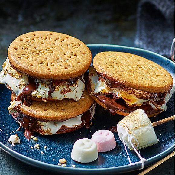 A selection of s’mores and marshmallows