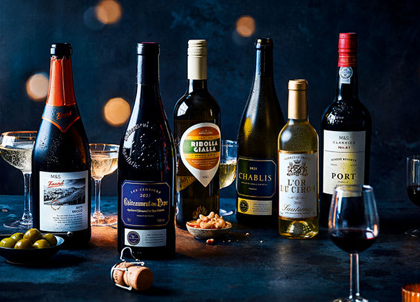 Fred Sirieix's wine case for Christmas on dark background