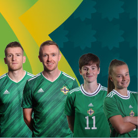Players from the Northern Ireland football teams