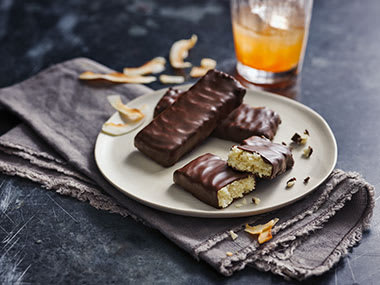 Vegan dark chocolate and coconut bar 