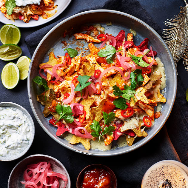 Festive spicy nachos