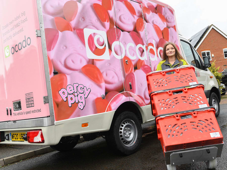 Percy Pig Ocado delivery van