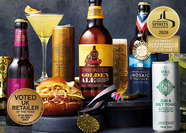 Selection of M&S ales and cocktail cans