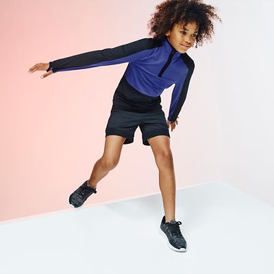Styli Black Color-Block Sports T-Shirt Leggings Set
