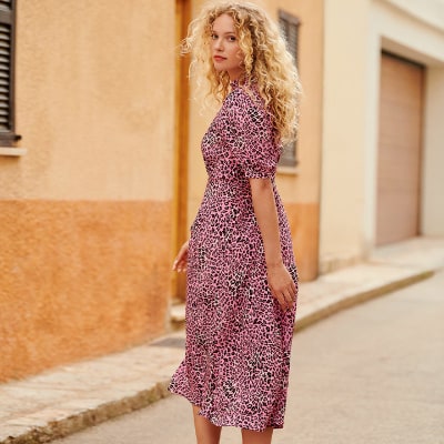 Marks and spencer 2024 pink leopard dress