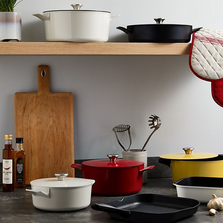 Selection of casserole dishes in a kitchen. Shop Best of M&S Home