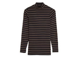 Black and amber striped polo-neck long-sleeved Heatgen Plus thermal top. Shop now 
