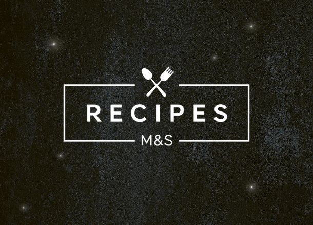 M&S Recipes logo on starry background