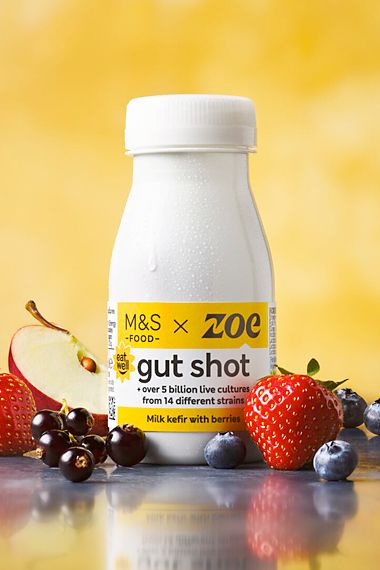 M&S Food X Zoe gut shot bottle with mixed fruits
