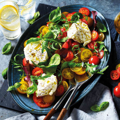 Burrata and heritage tomato salad