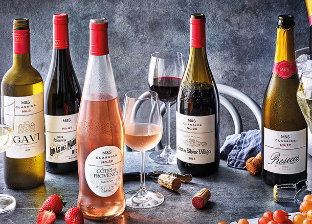 A selection of M&S wines