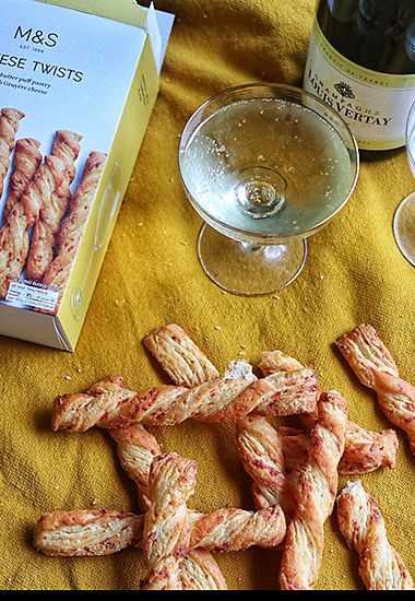 Cheese straws and champagne
