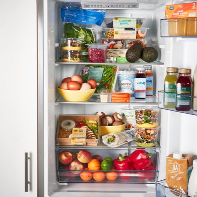 Fridge filled with M&S groceries