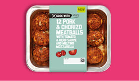 Cook with M&S pork and chorizo meatballs