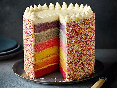 Rainbow layers cake