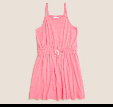 PGirls’ pink cotton drawstring-waist sundress