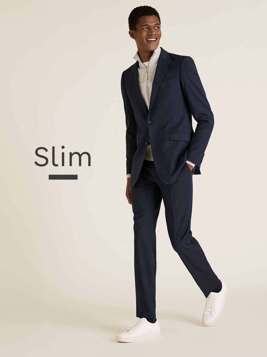 Man wearing slim-fit suit