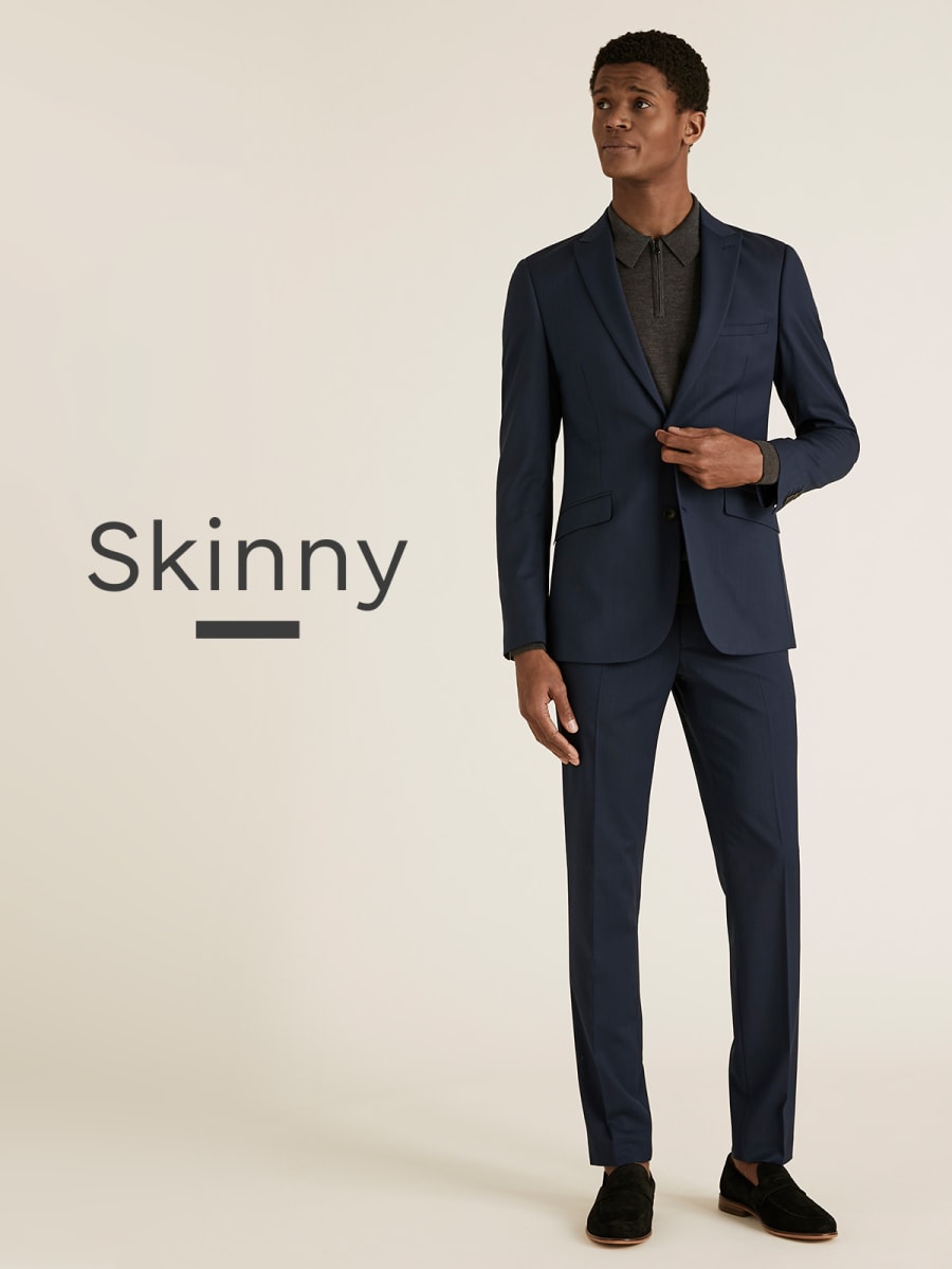Man wearing skinny-fit suit