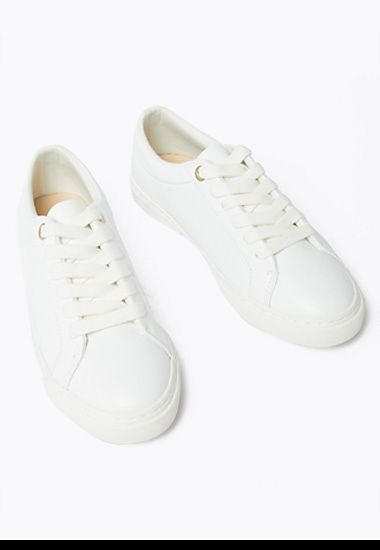 Women’s white canvas trainers