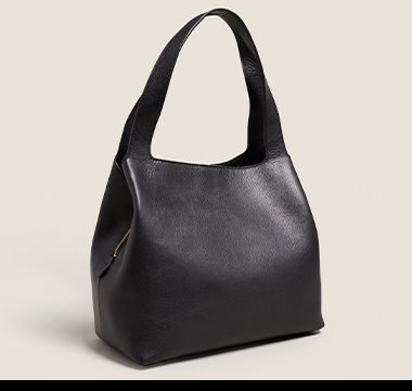 Women’s black leather shoulder bag