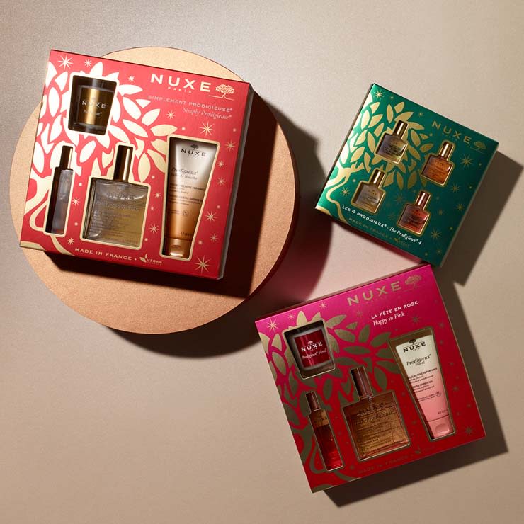 Selection of Nuxe beauty gift sets at M&S