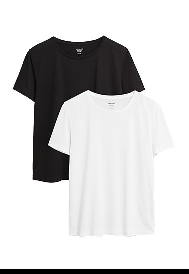 Pack of two black and white T-shirts