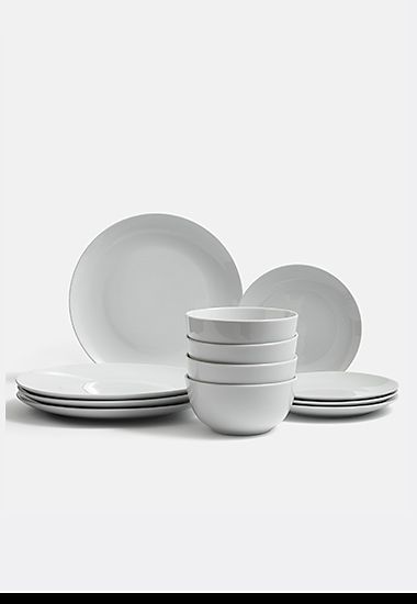 White 12-piece dinner set