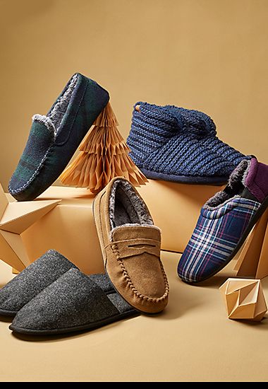 Selection of men’s slippers. Shop men’s slippers