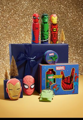 A selection of Marvel bathtime gifts including bath fizzers, body wash and bath foam. Shop now 