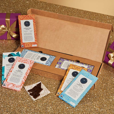 Single-origin Collection chocolate bars letterbox gift. Shop gifts