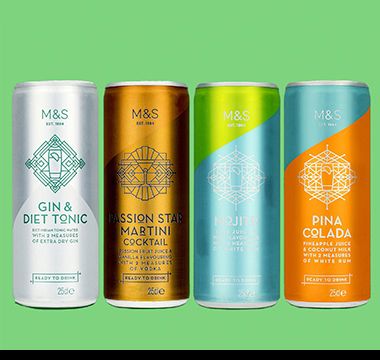 Selection of cocktails in a can. Shop now